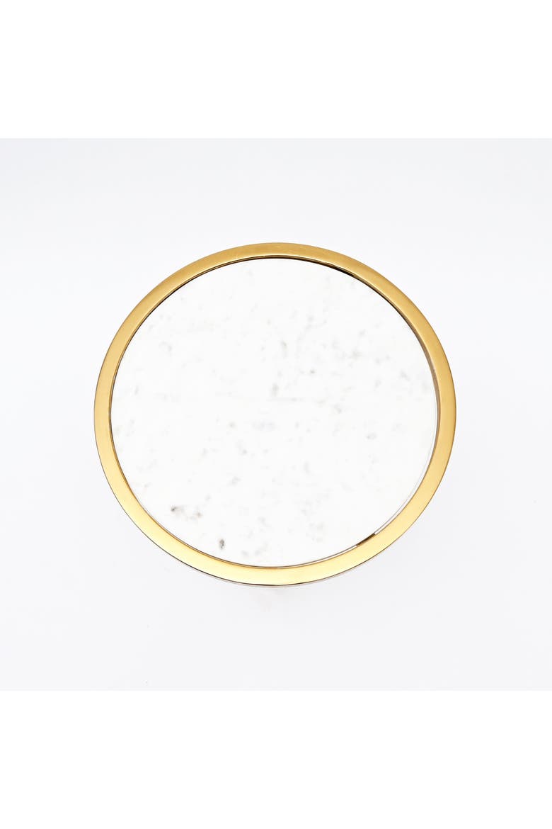Round Marble Top Side Table Gold Metal Frame End Table Accent Furniture, Alternate, color, Gold - 16x16x22"