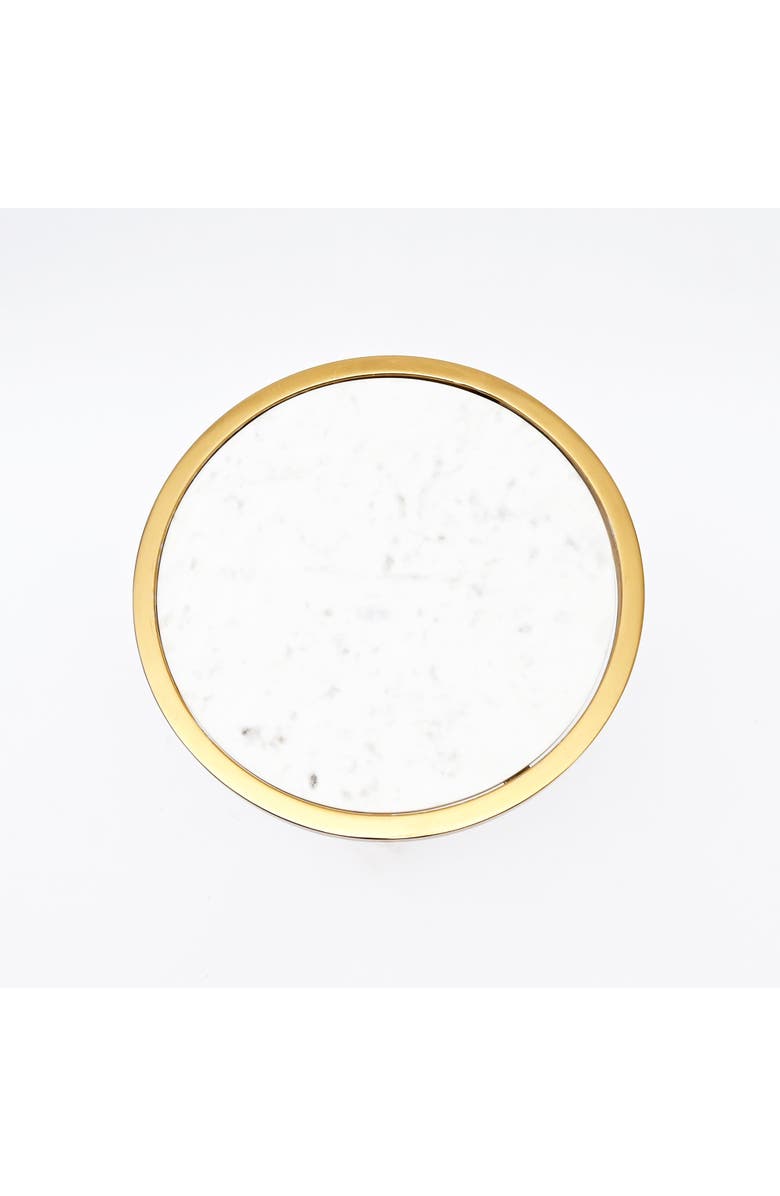 Expo Bazaar Round Marble Top Side Table Gold Metal Frame End Table Accent Furniture, Alternate, color, Gold - 16X16x22"