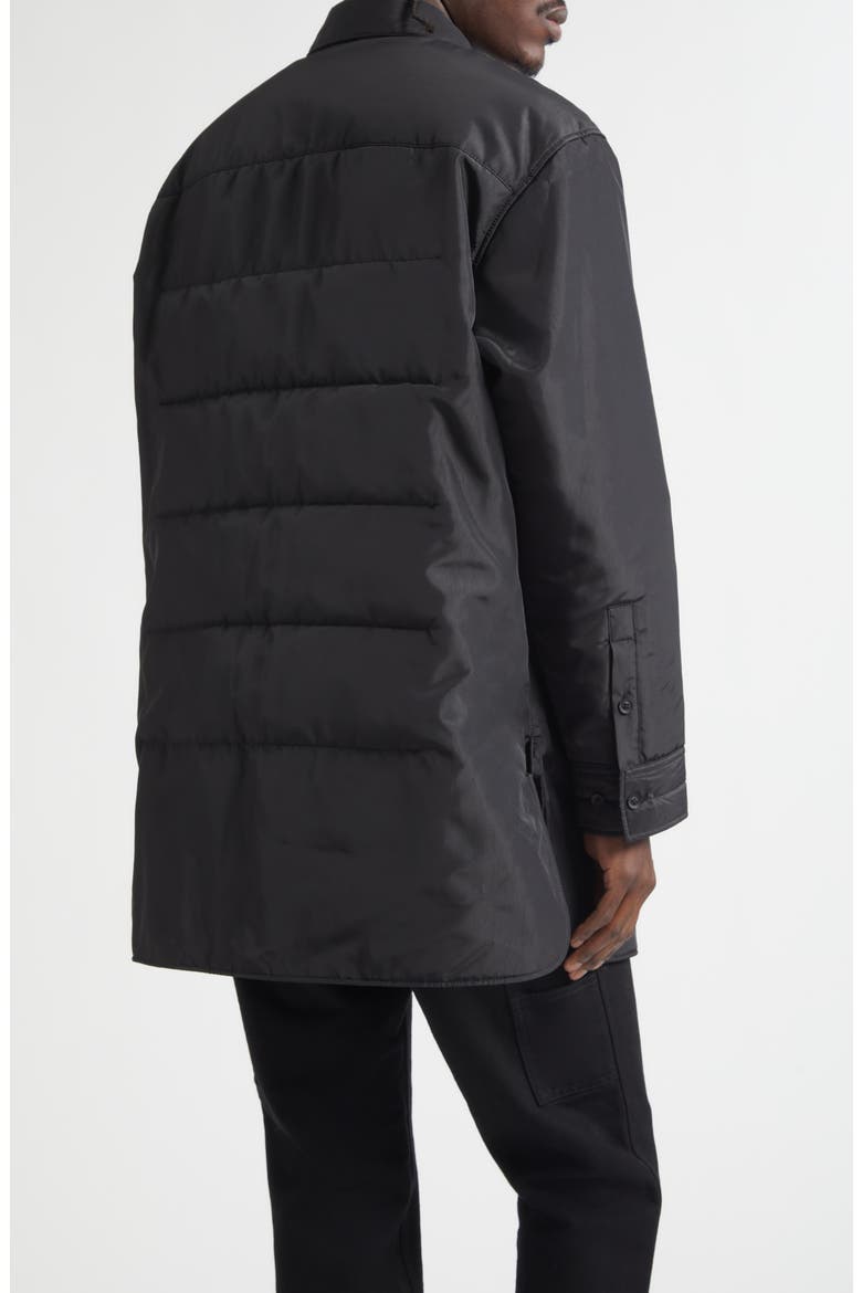 Tobacco Print Double Layer Padded Jacket, Alternate, color, BLACK