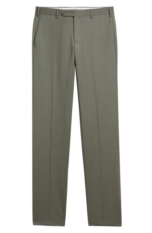 Zanella Parker Stretch Wool Trousers In Olive