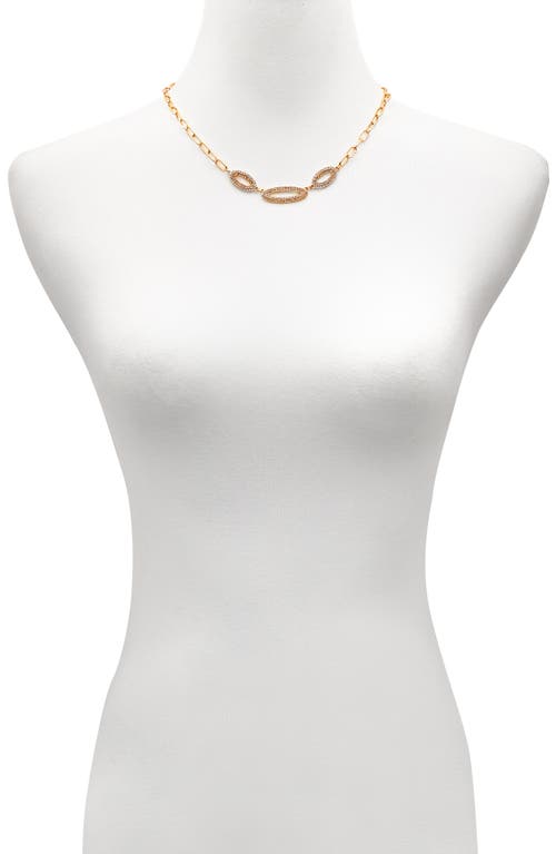 Vince Camuto Pavé Crystal Chain Pendant Necklace In Gold Tone