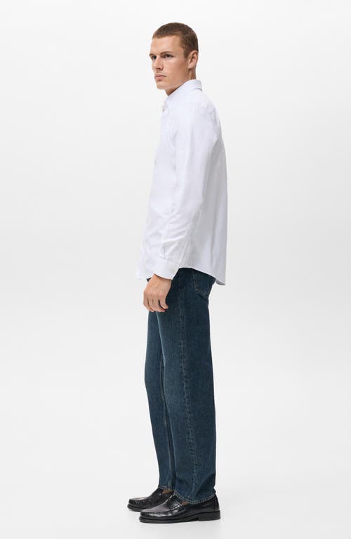 Mango Regular Fit Oxford Button-down Shirt In White