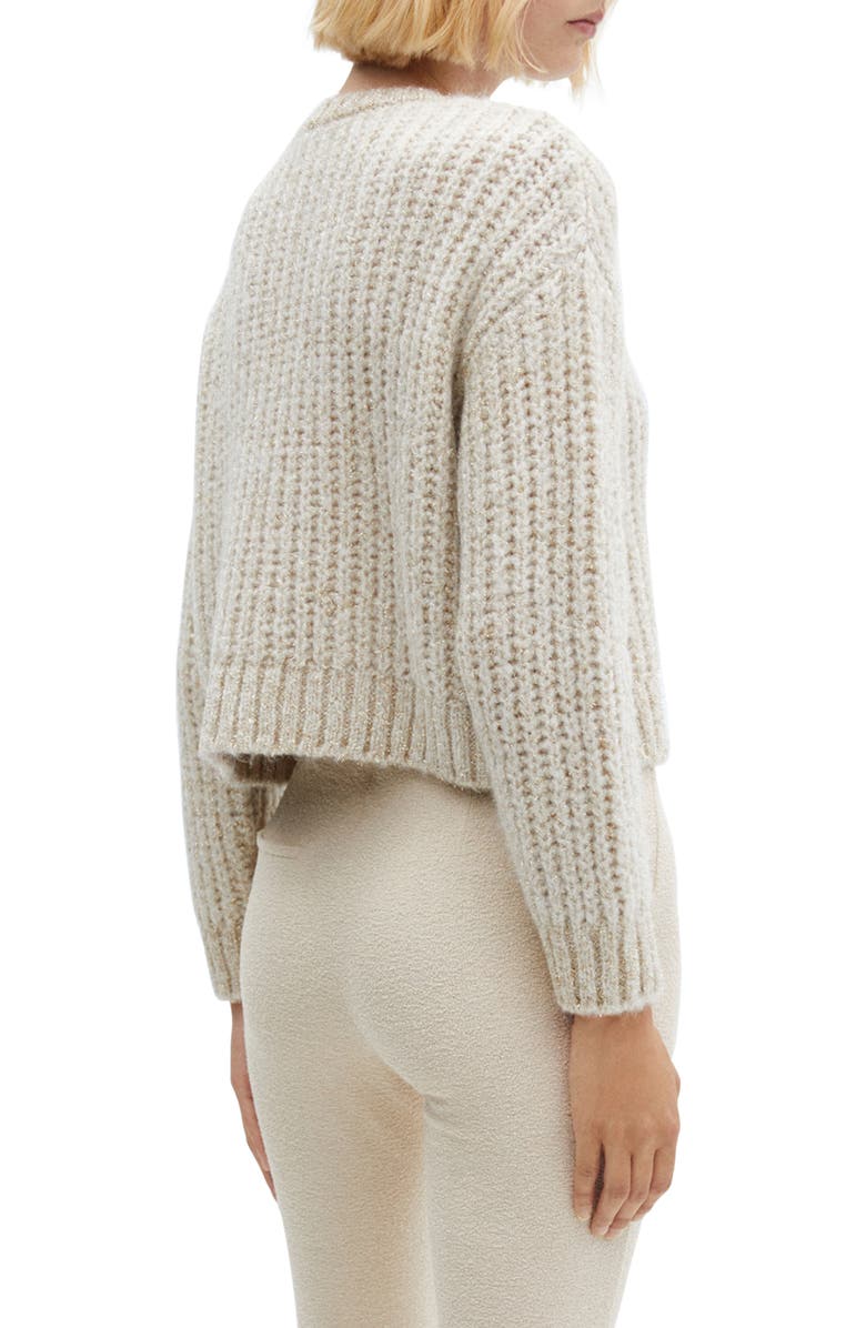 MANGO Metallic Rib Sweater, Alternate, color, 
