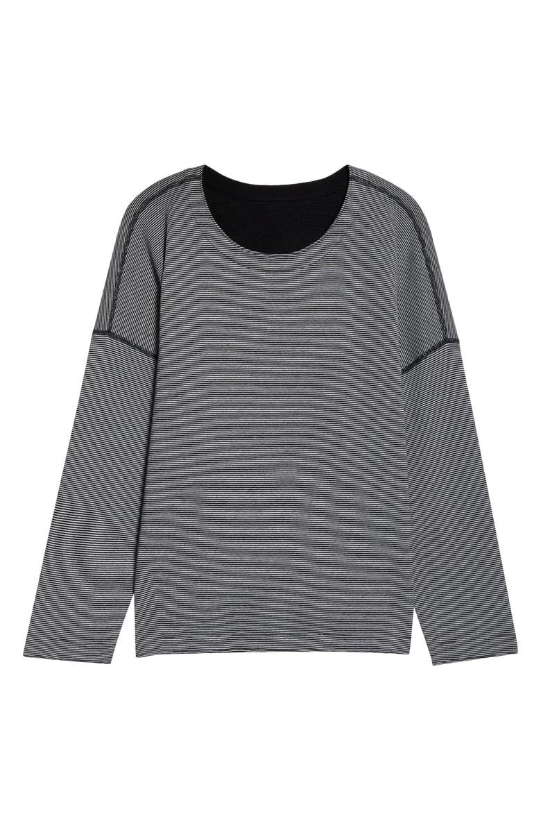 Eileen Fisher Reversible Organic Cotton Top, Alternate, color, Black/ Ivory