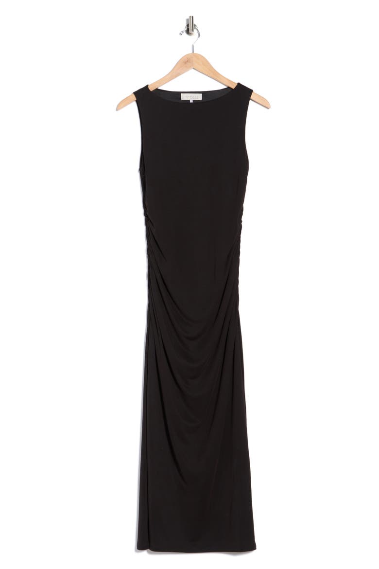 Ruched Sleeveless Dress, Alternate, color, BLACK