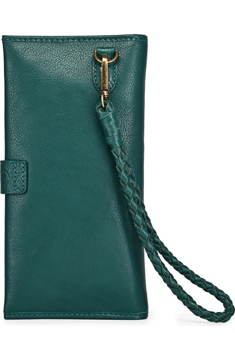 OLD TREND Iris Genuine Leather Modular RFID Wristlet Clutch, Alternate, color, Teal