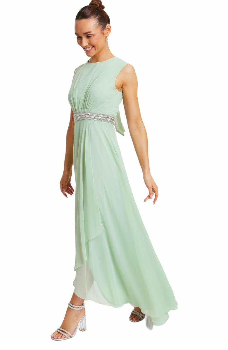 QUIZ Chiffon Embellished Round Neck Evening Dress, Alternate, color, 