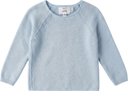 Jolie Capri Boy Wrap Asymmetrical Button Decorative Stitching Cotton Knit Cardigan
