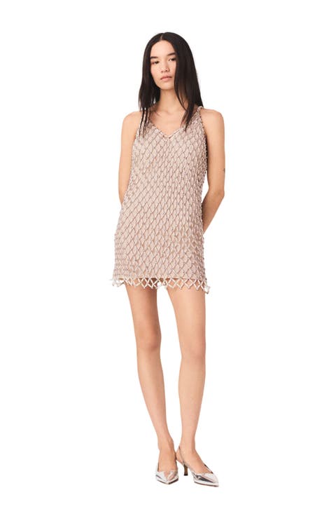 Short Beaded Dress With Lining