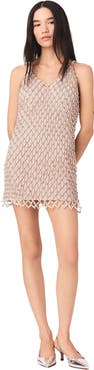 maje Short Beaded Dress With Lining