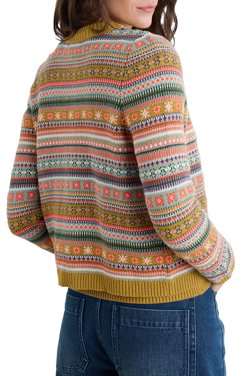 Seasalt Cornwall Cove Cottage Fair Isle Stripe Organic Cotton Cardigan, Alternate, color, 