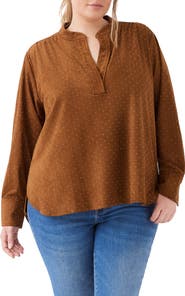 Karen Kane Embellished Half Placket Shirt