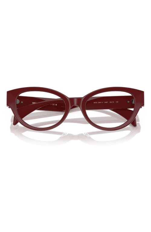 Versace 53mm Cat Eye Optical Glasses In Bordeaux