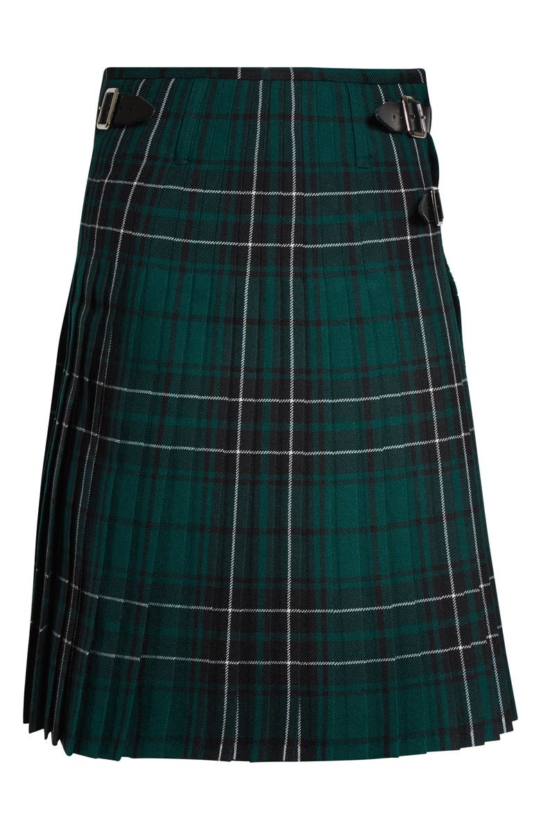 JW Anderson Plaid Wool Kilt, Main, color, Forest Green