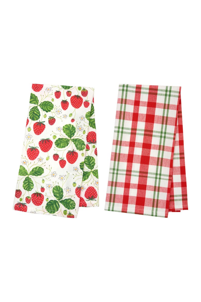Strawberry Patch Towel Gift Bag Set of 3, Alternate, color, Red