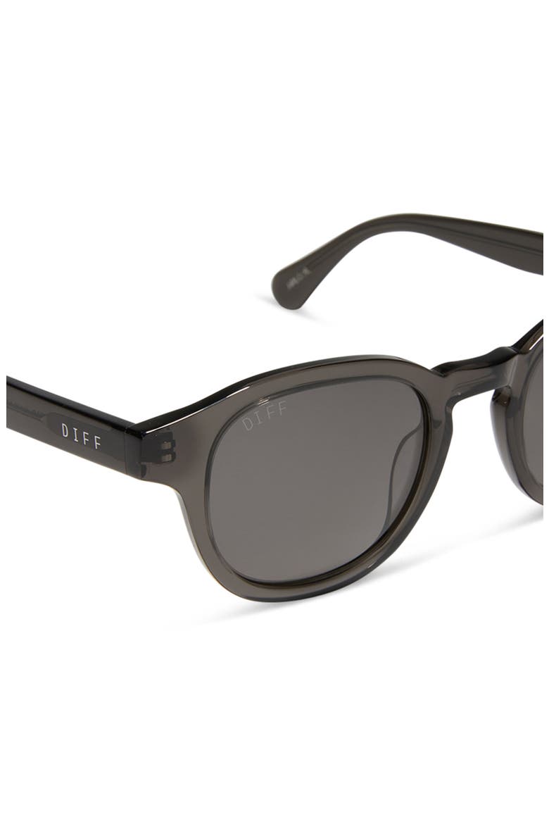 Arlo XL 50mm Polarized Small Round Sunglasses, Alternate, color, BLACK SMOKE CRYSTAL