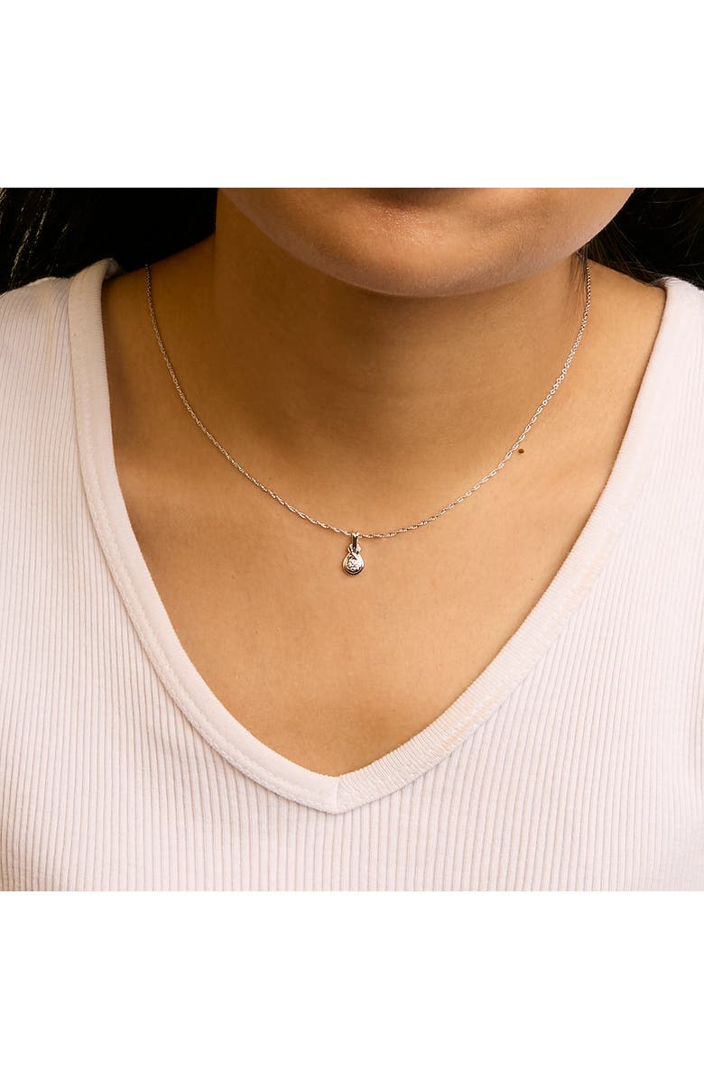 Haus of Brilliance Silver 1/10 Cttw Lab Grown Diamond Love Knot Solitaire Pendant Necklace, Alternate, color, White
