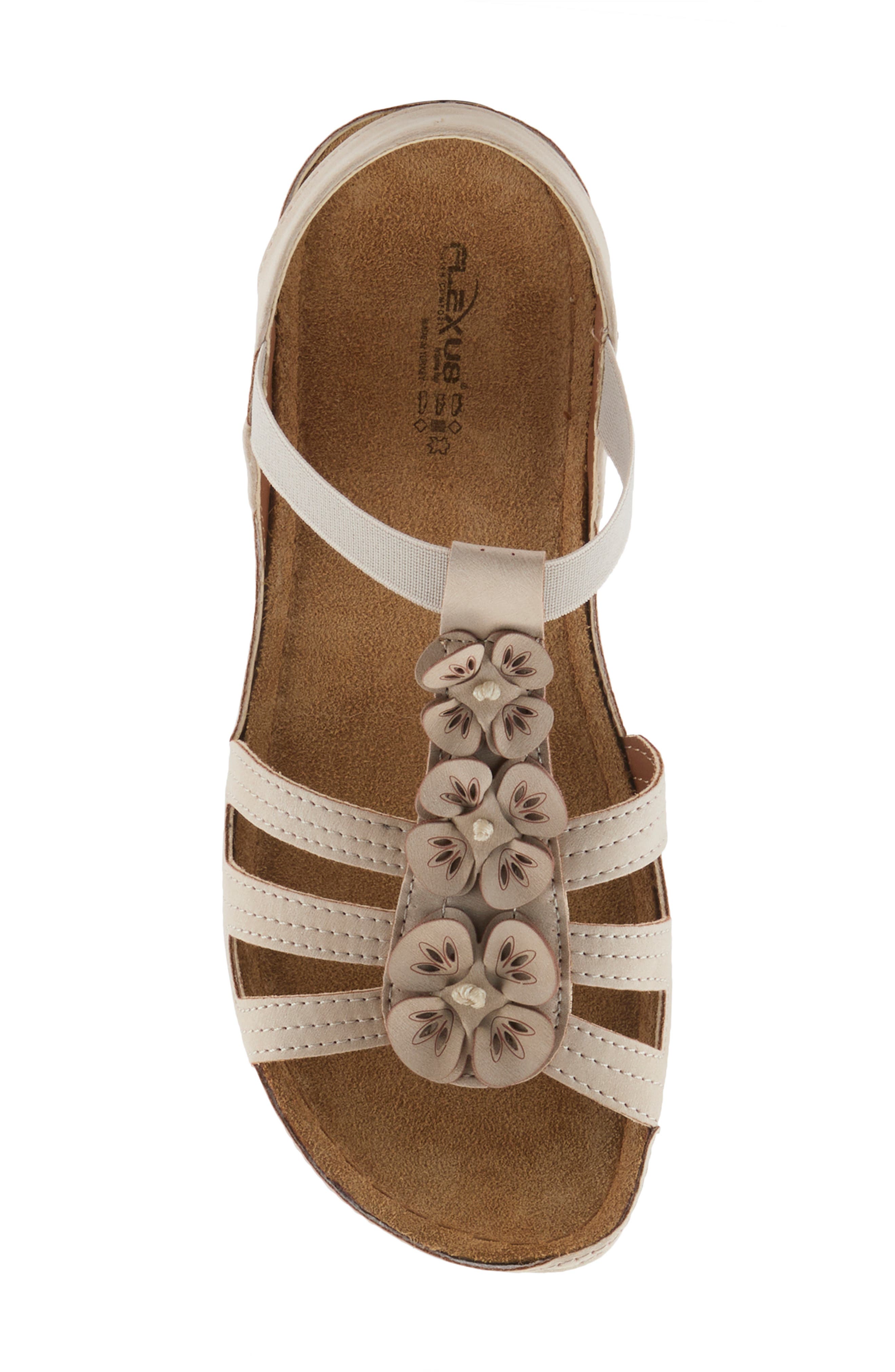 Flexus by Spring Step Adede Floral T-Strap Sandal, Alternate, color, Beige