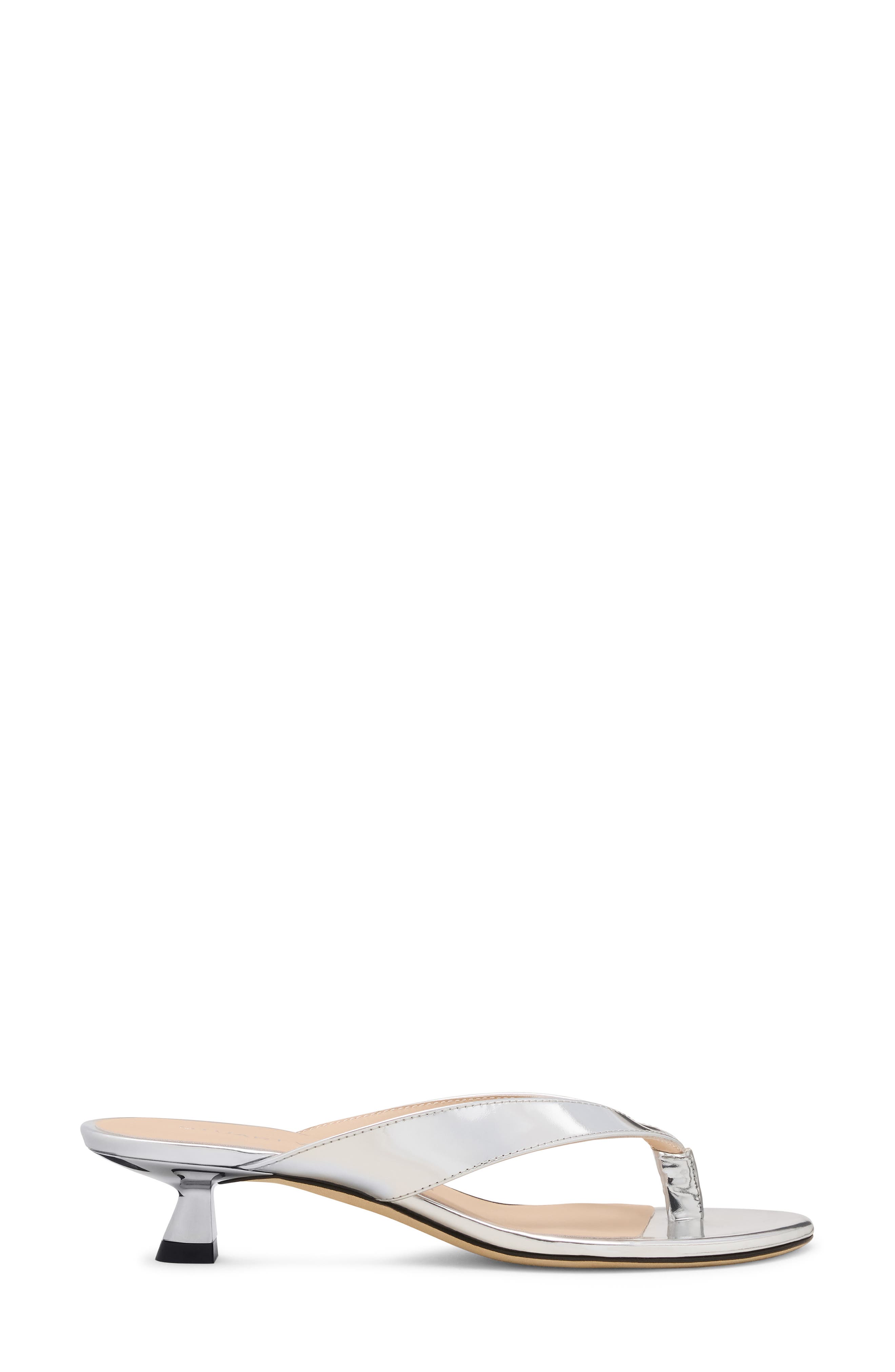 Stuart Weitzman Rio Kitten Heel Sandal, Alternate, color, Silver