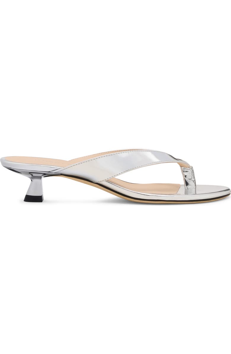 Stuart Weitzman Rio Kitten Heel Sandal, Alternate, color, Silver
