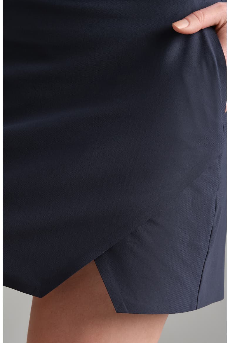 BIrdie Wrap Front Miniskort, Alternate, color, NAVY BLUE