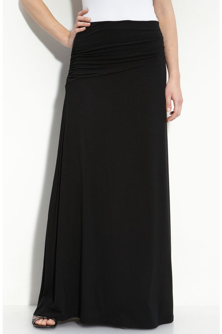 Asymmetric Knit Maxi Skirt, Main, color, BLACK