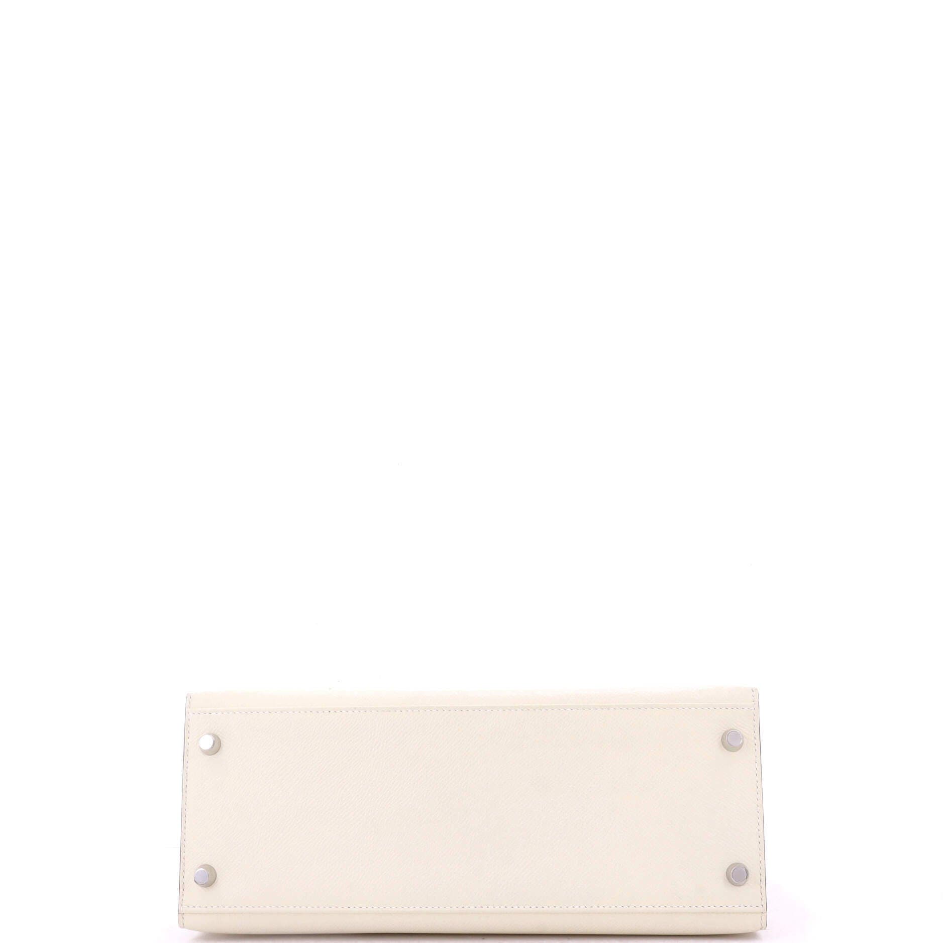 Pre-Owned Hermes Kelly Handbag Light Epsom with Palladium Hardware 28, Alternate, color, 