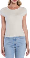 Laundry by Shelli Segal Metallic Cap Sleeve Sweater