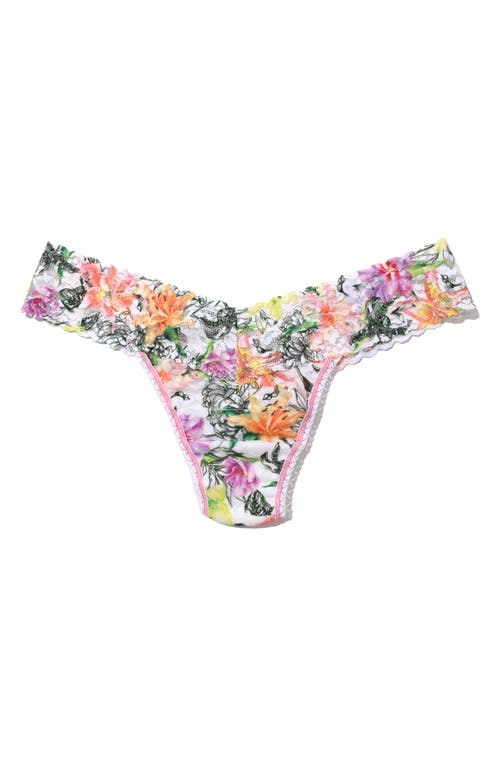 Shop Hanky Panky Print Low Rise Thong In Botany White