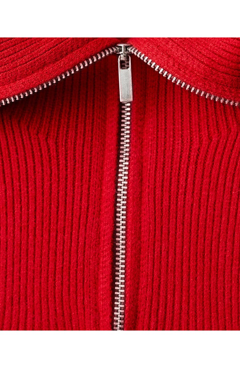 MANGO Half Zip Sweater, Alternate, color, Red