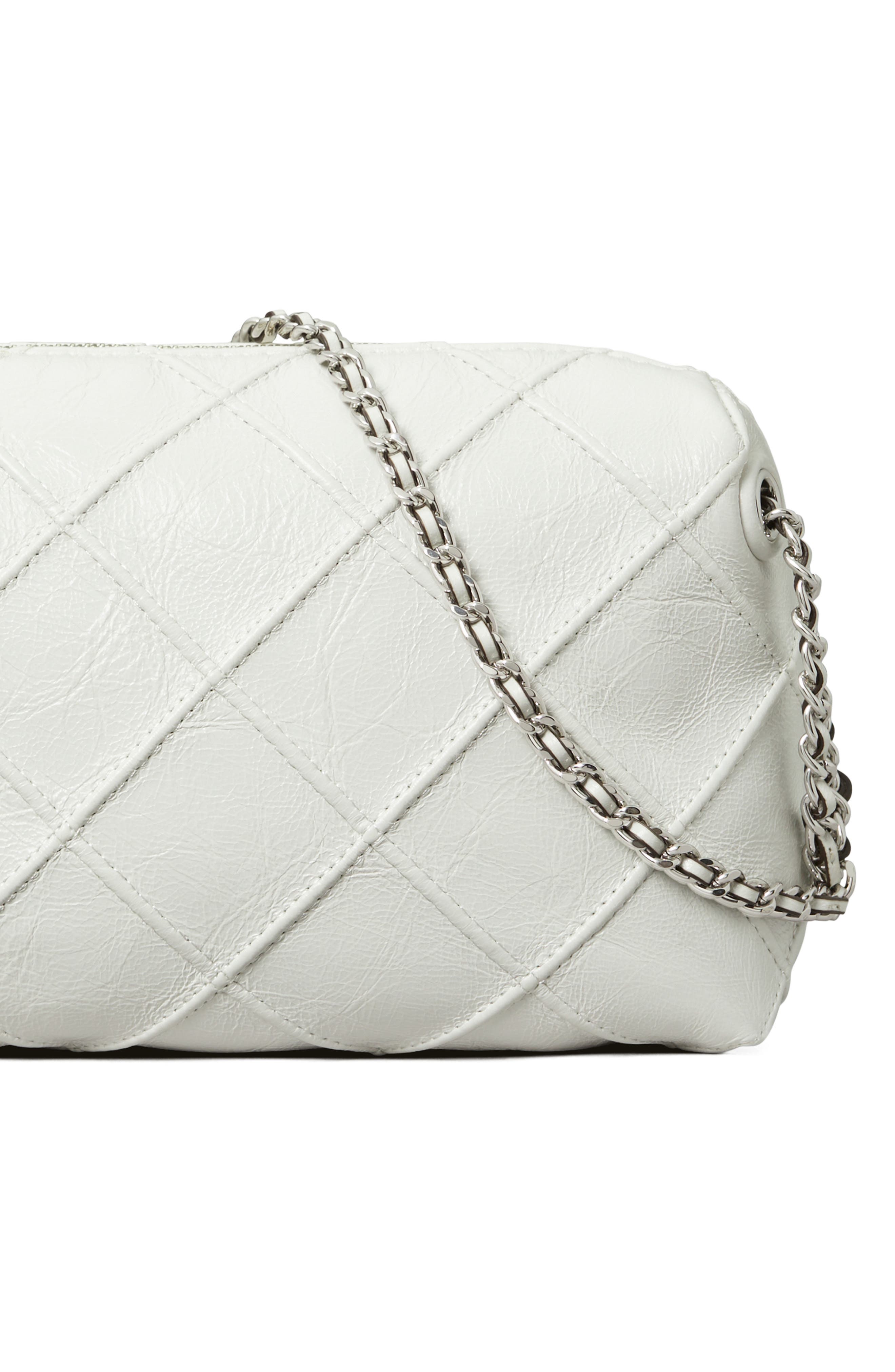 Tory Burch Fleming Soft Leather Crossbody Bag, Alternate, color, Blanc