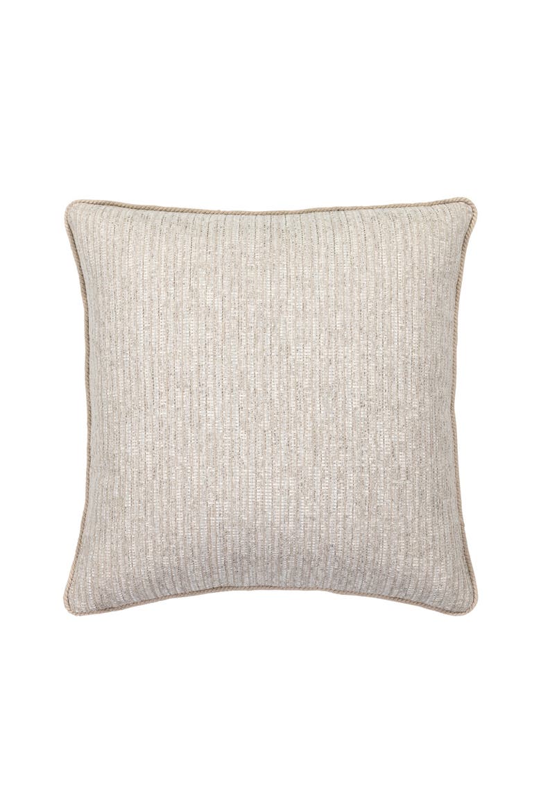 Sumptuous Fawn Soft Chenille fringed Indoor & Outdoor Woven Accent Pillow, Main, color, Fawn