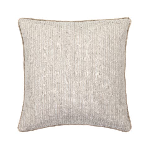 Sumptuous Fawn Soft Chenille fringed Indoor & Outdoor Woven Accent Pillow