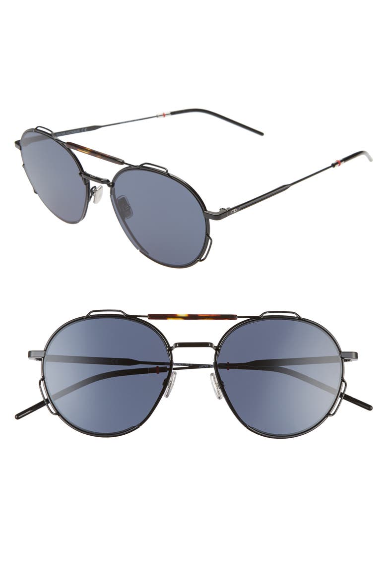 54mm Round Sunglasses, Main, color, BLACK HAVANA
