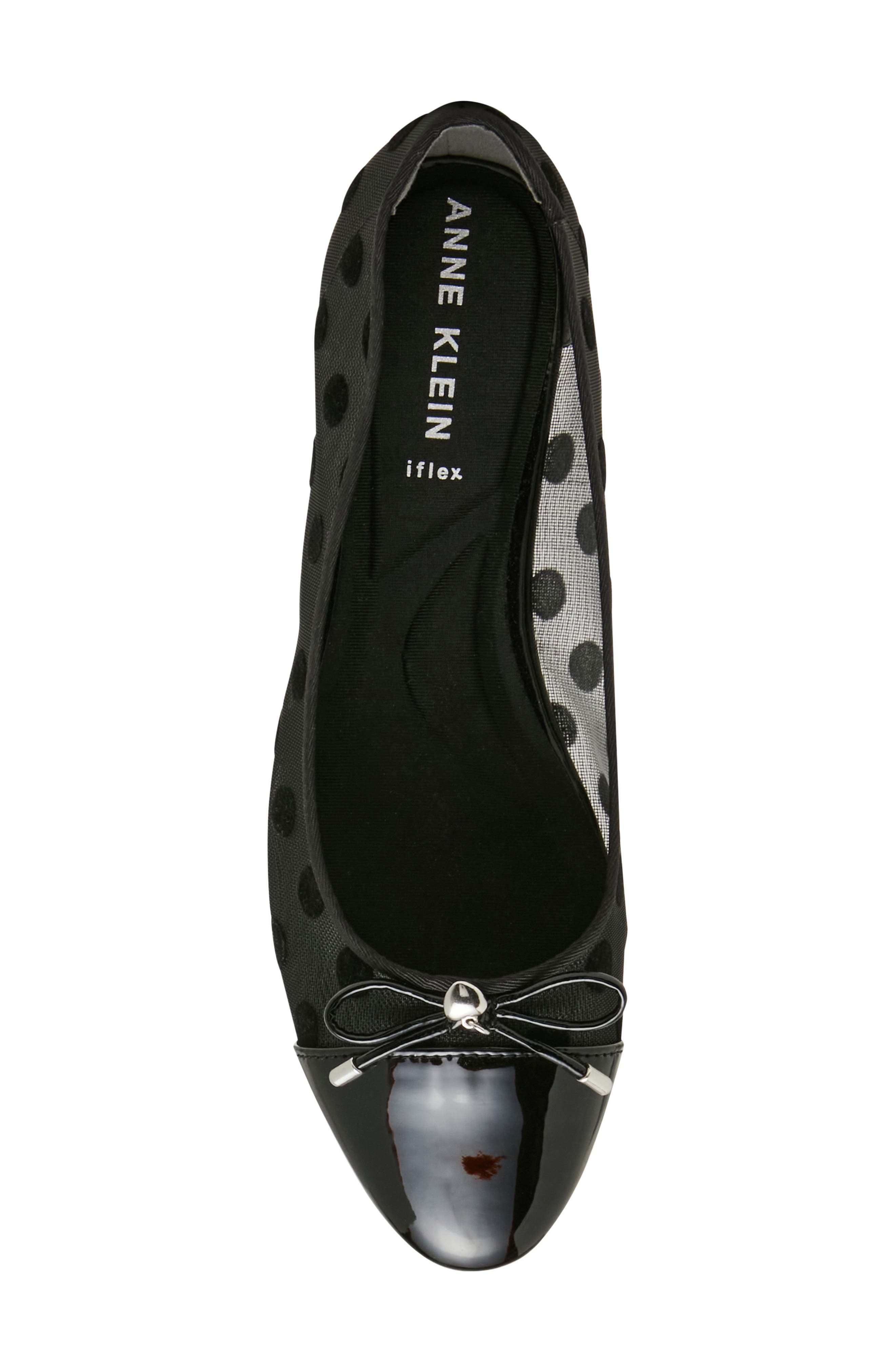Anne Klein Luci Cap Toe Flat, Alternate, color, Black Dot