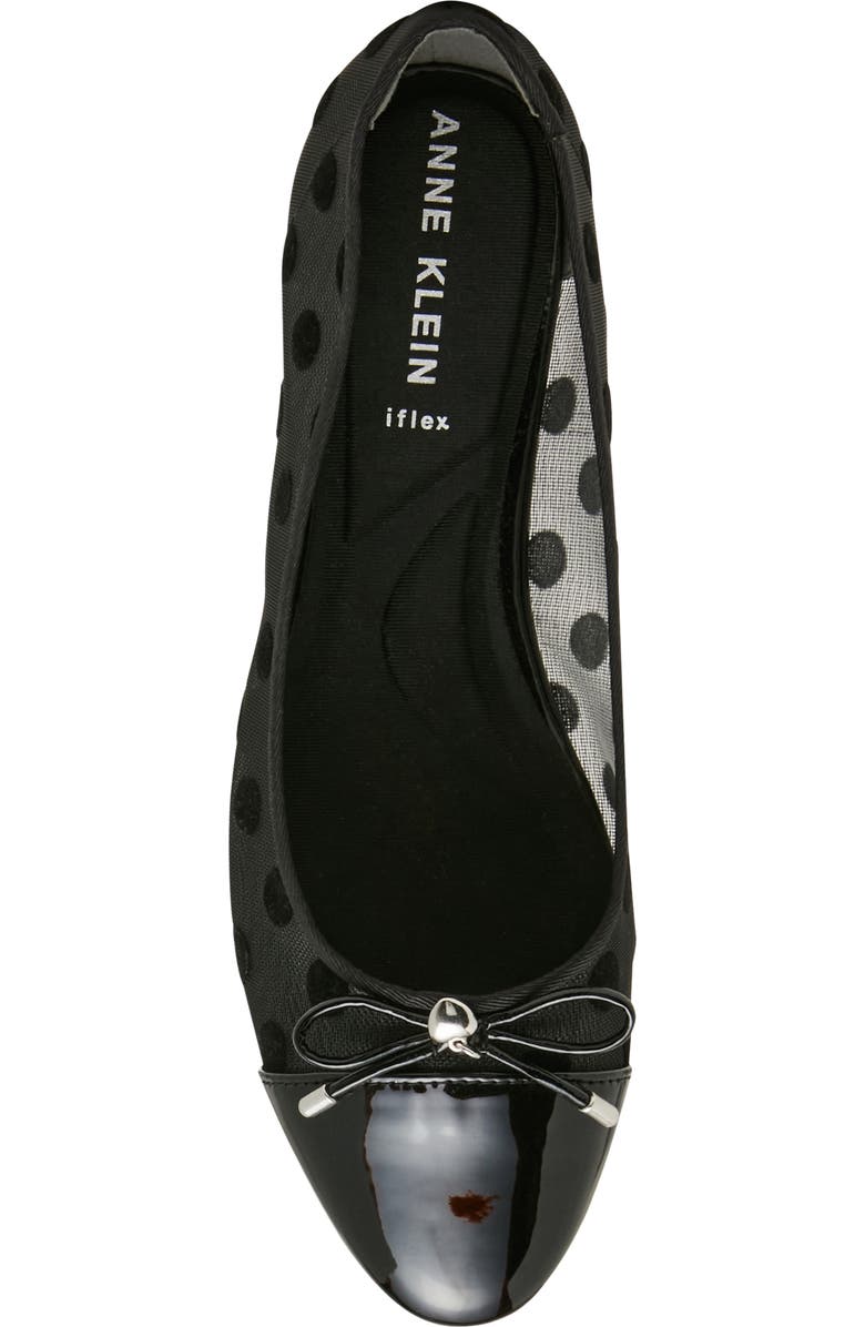 Anne Klein Luci Cap Toe Flat, Alternate, color, Black Dot