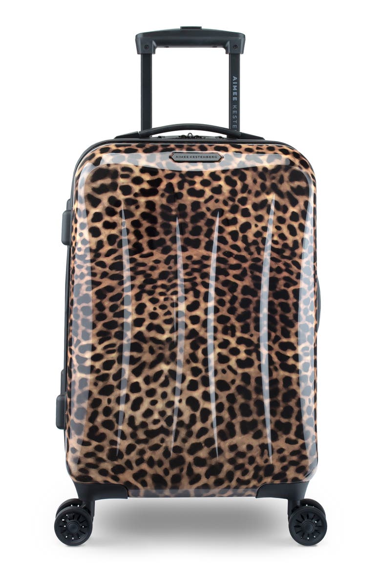 Jewel Strut Runway Spots 20-Inch Hardside Spinner Suitcase, Main, color, BROWN LEOPARD