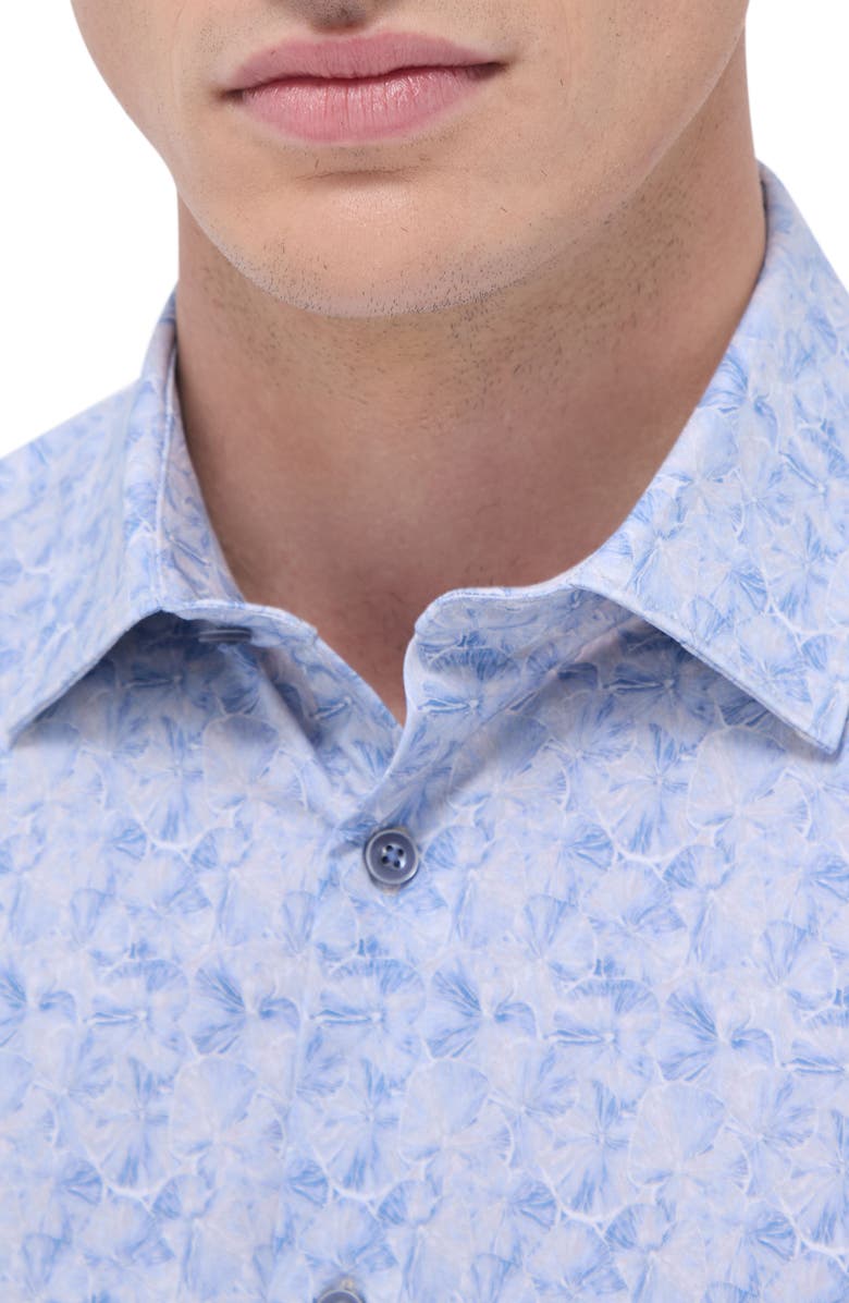 Bugatchi James OoohCotton<sup>®</sup> Floral Button-Up Shirt, Alternate, color, Cobalt