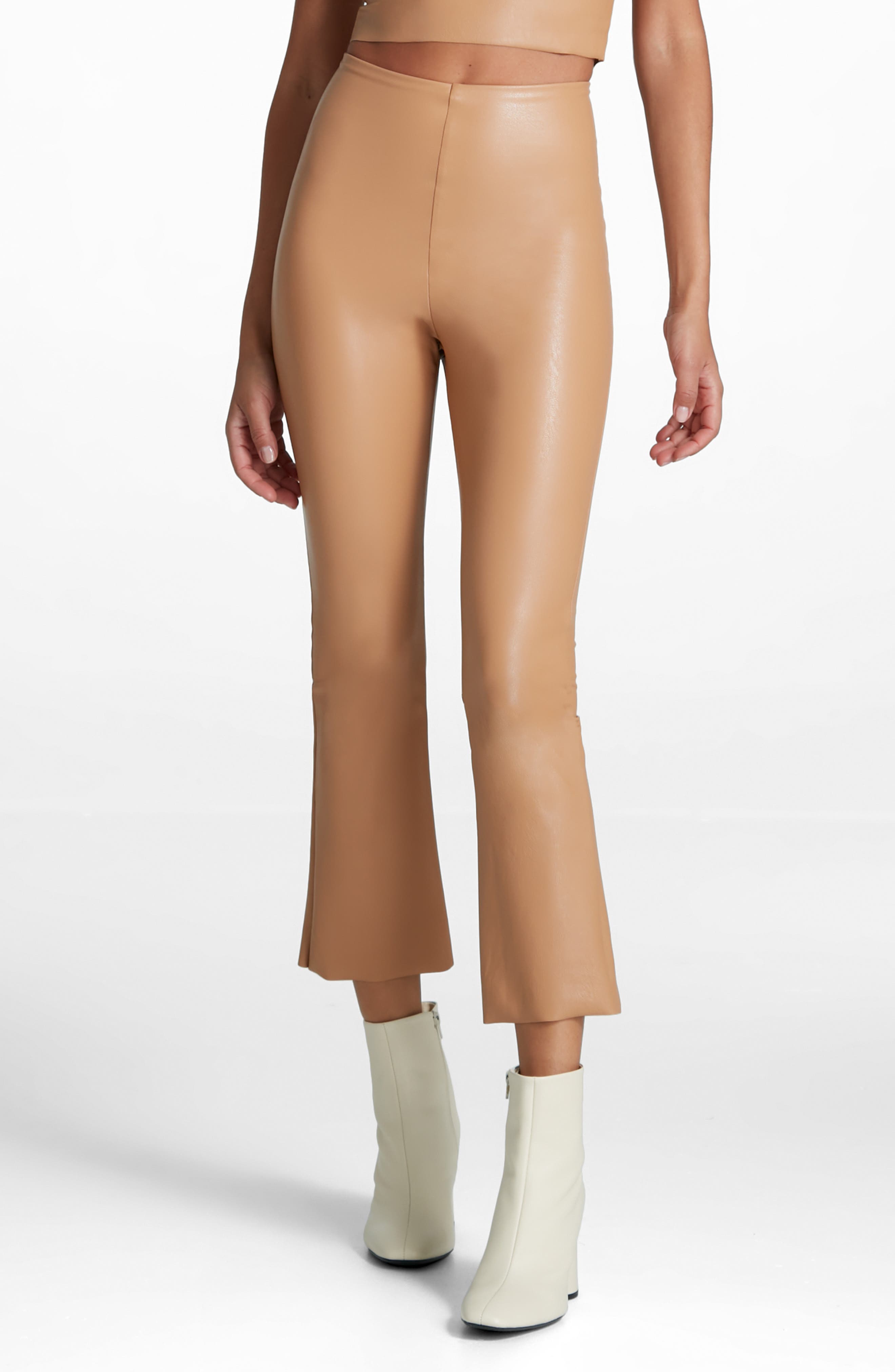 Commando Faux Leather Flare Crop Pull-On Pants