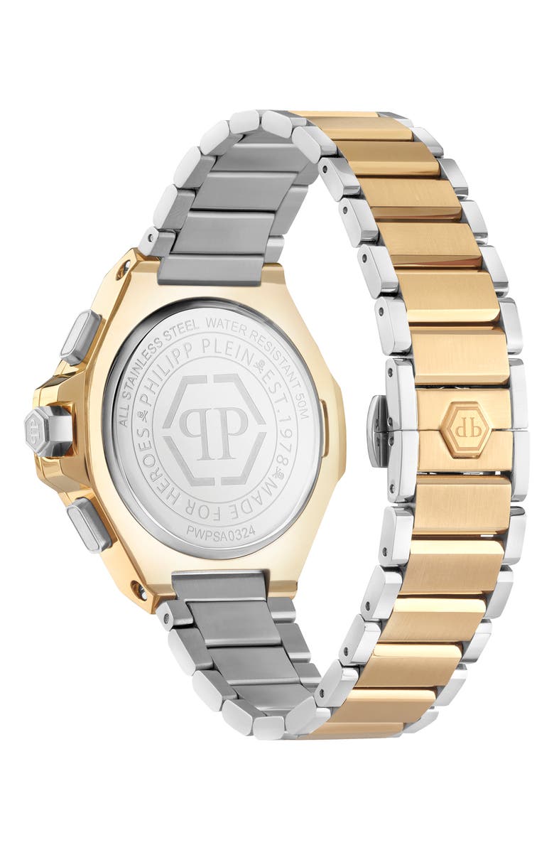PHILIPP PLEIN Royal Bracelet Strap Chronograph Watch, 42mm, Alternate, color, Two Tone