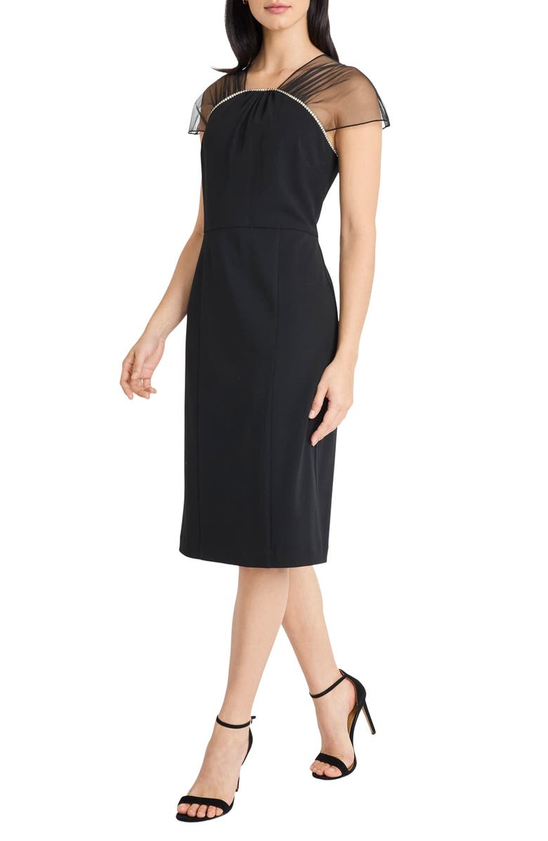 Maggy London Rhinestone Detail Cocktail Sheath Dress, Alternate, color, Black