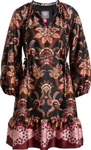 Vince Camuto Floral Long Sleeve Fit & Flare Dress