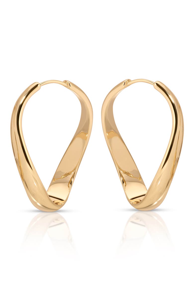 Twisted Oval Hoop Earrings, Alternate, color, GOLD