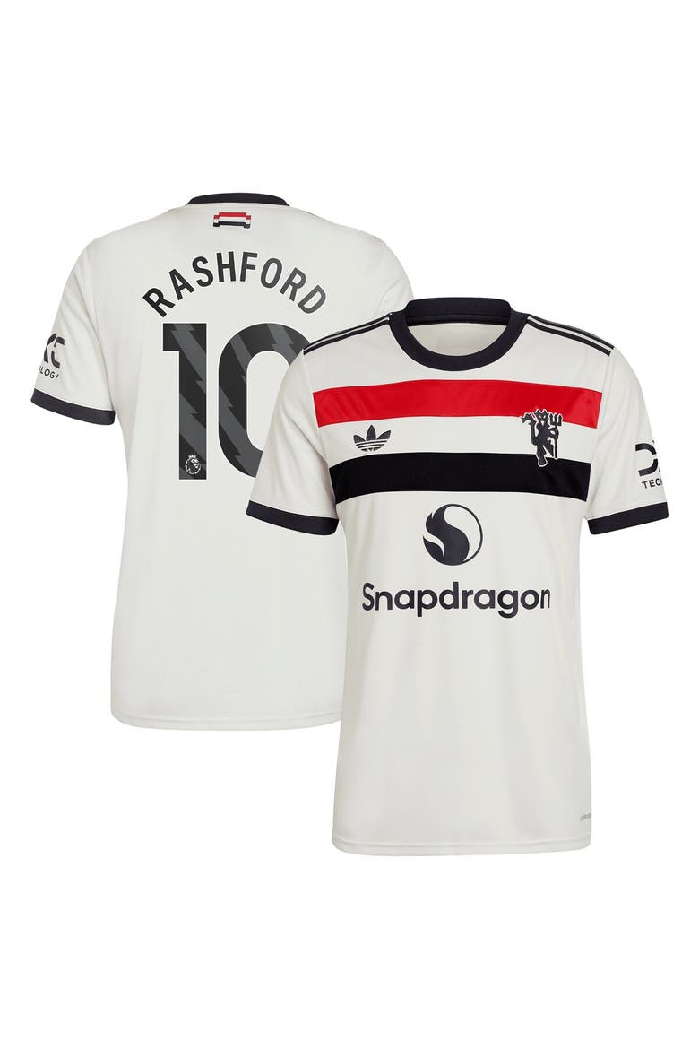 Men's adidas Originals Marcus Rashford Cream Manchester United 2024/25 Third Replica Jersey, Main, color, Cream