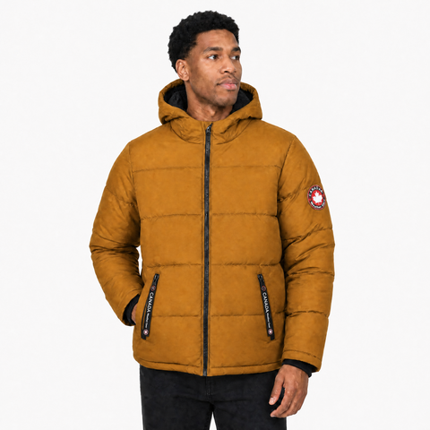Men's Fleece Lined Hooded Bubble Puffer Jacket
