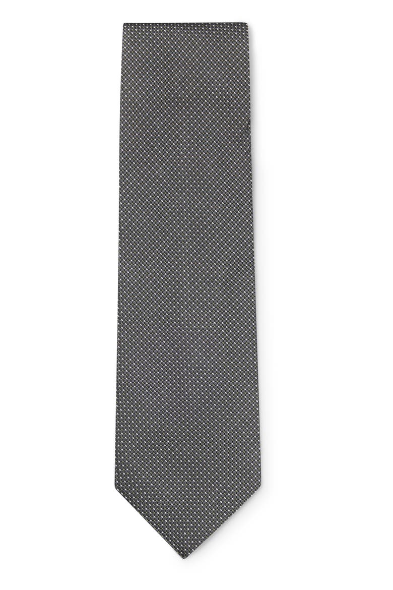 Neat Silk Tie, Alternate, color, DK GY