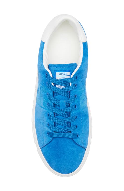 Versace Greca Suede Low Top Sneaker In White