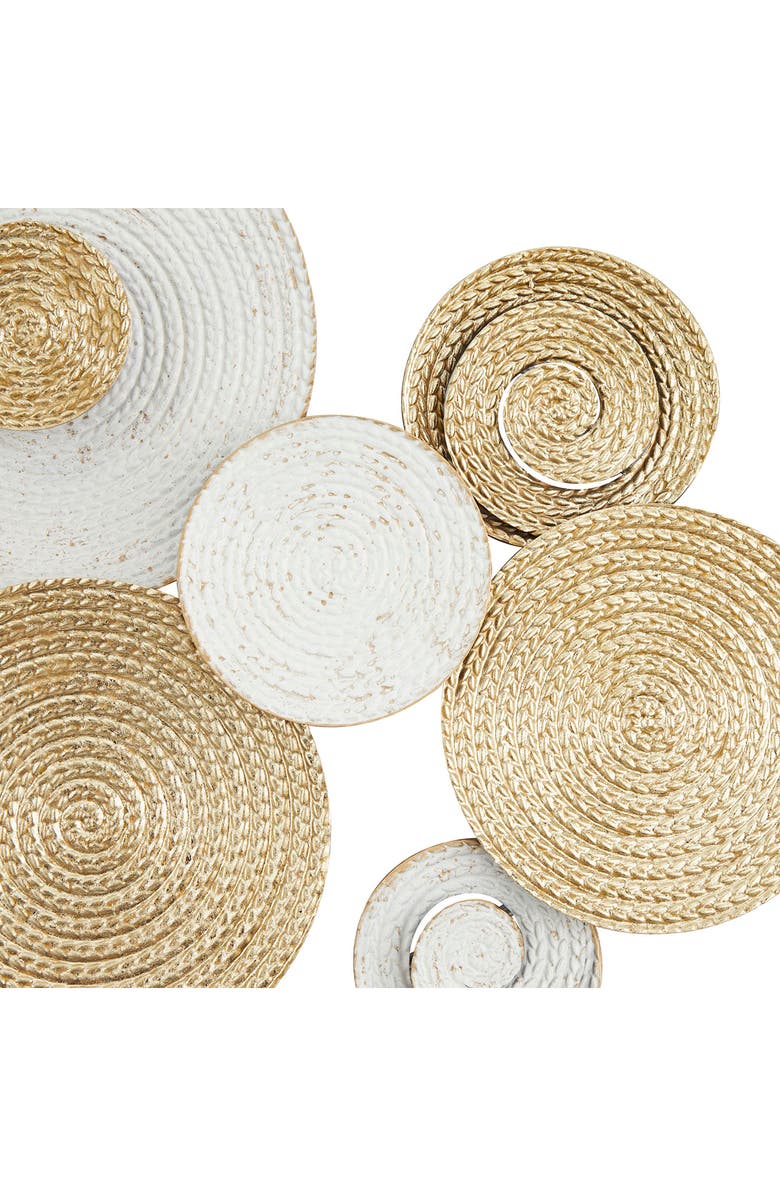 WILLOW ROW Goldtone Metal Radial Plate Wall Decor, Alternate, color, Gold