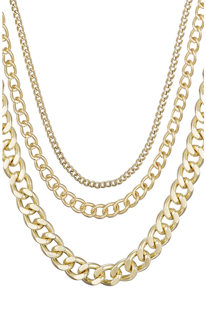 Layered Chain Necklace, Alternate, color, GOLD