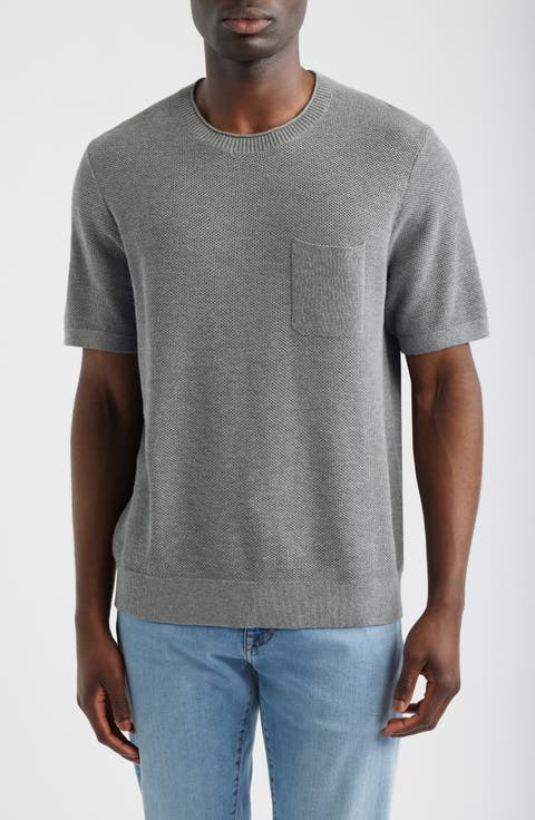 Salthill Short Sleeve Cotton & Linen Piqué Sweater